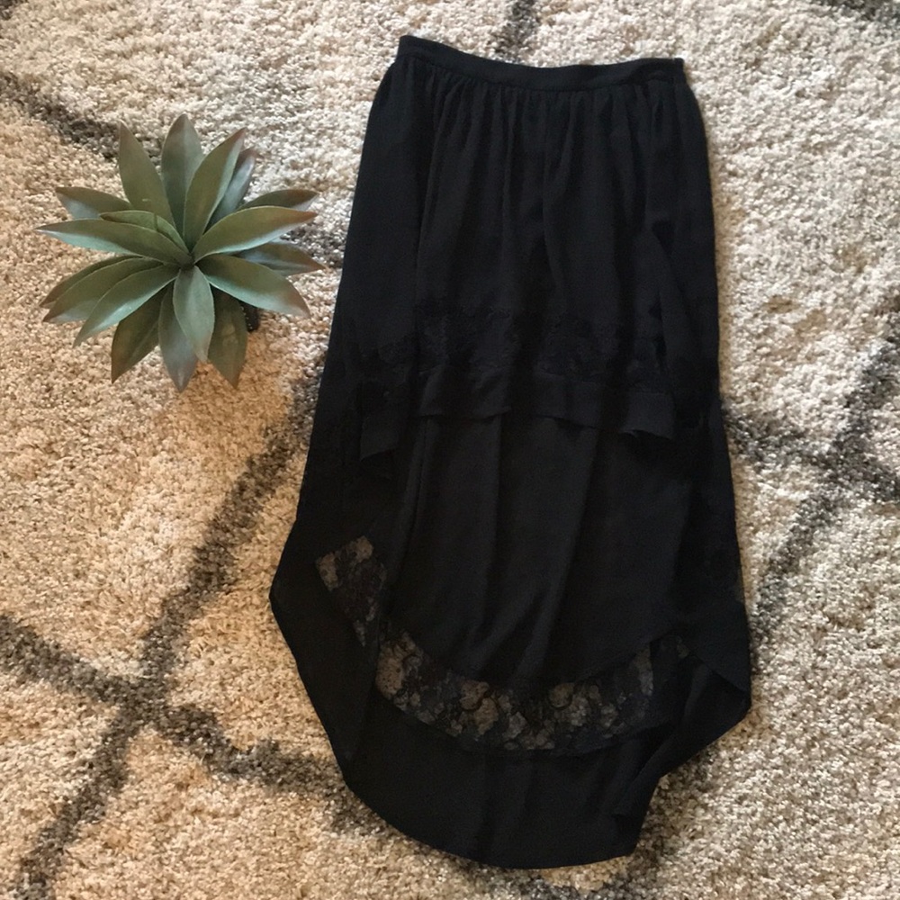 Black High Low Skirt